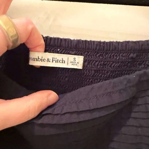 Abercrombie & Fitch Emerson Poplin Puff Sleeve Mini Dress Black Size S - Picture 3 of 6